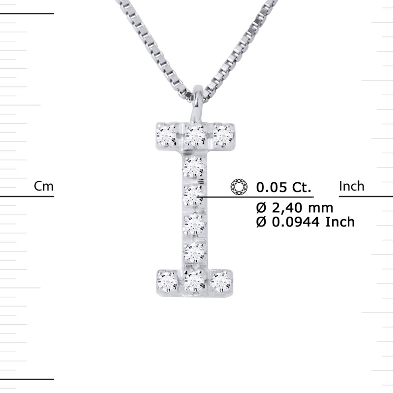 Collier ALPHABET Diamants 0,05 Cts  LETTRE 