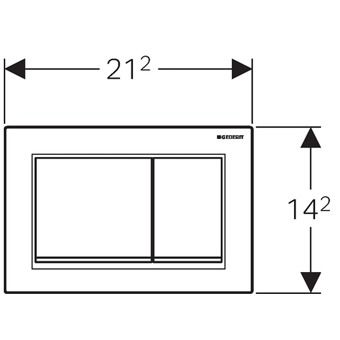 Geberit Omega 20 Square drukplaat glans chroom met chromen knoprand