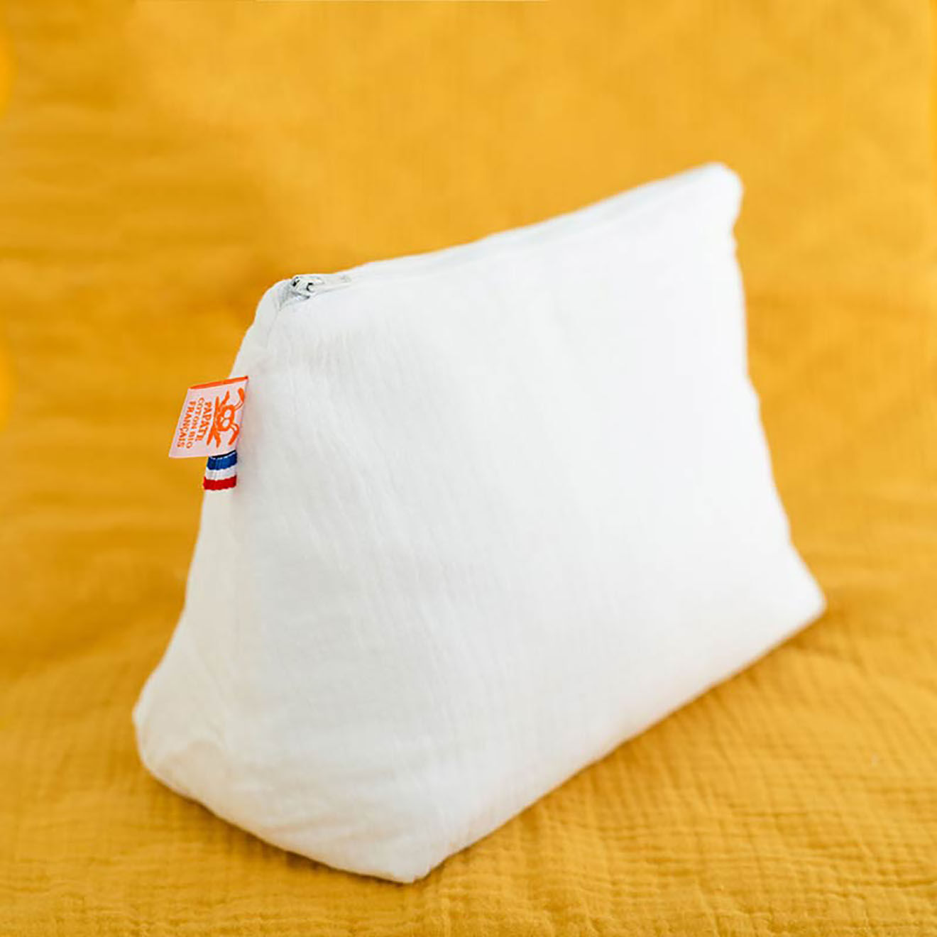Papate Trousse de Toilette en Coton Bio blanche - 23x17 cm