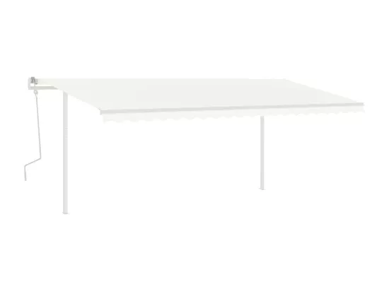 Auvent manuel rétractable avec LED 5x3 m Crème