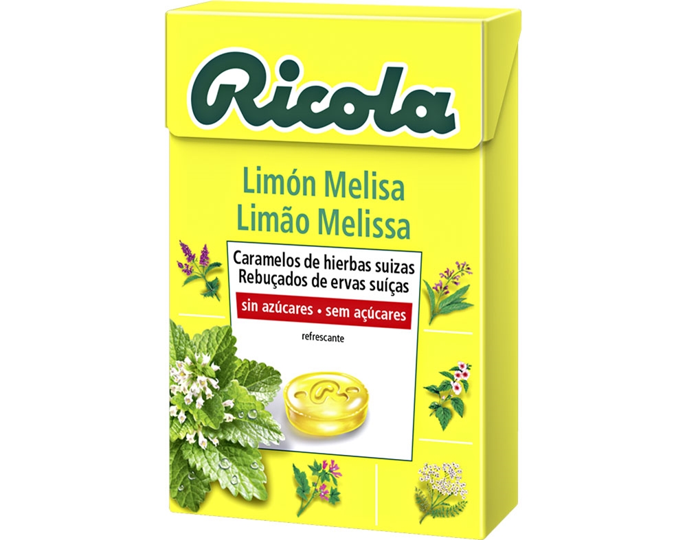 REBUÇADOS RICOLA SEM AÇÚCAR LIMÃO MELISSA 50G