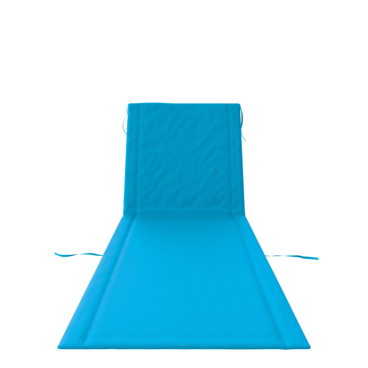 24MOVE® Strandmatte 2er Set klappbar mit Rückenlehne, Strandliege mit Gurt, tragbar für Strand und Garten, Liegematte blau