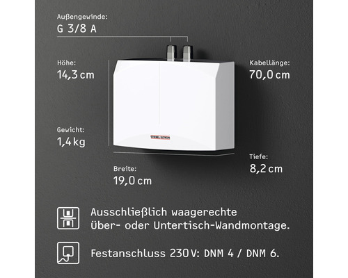 Stiebel Eltron DNM 6 5,7kW kleine doorstroomverwarmer