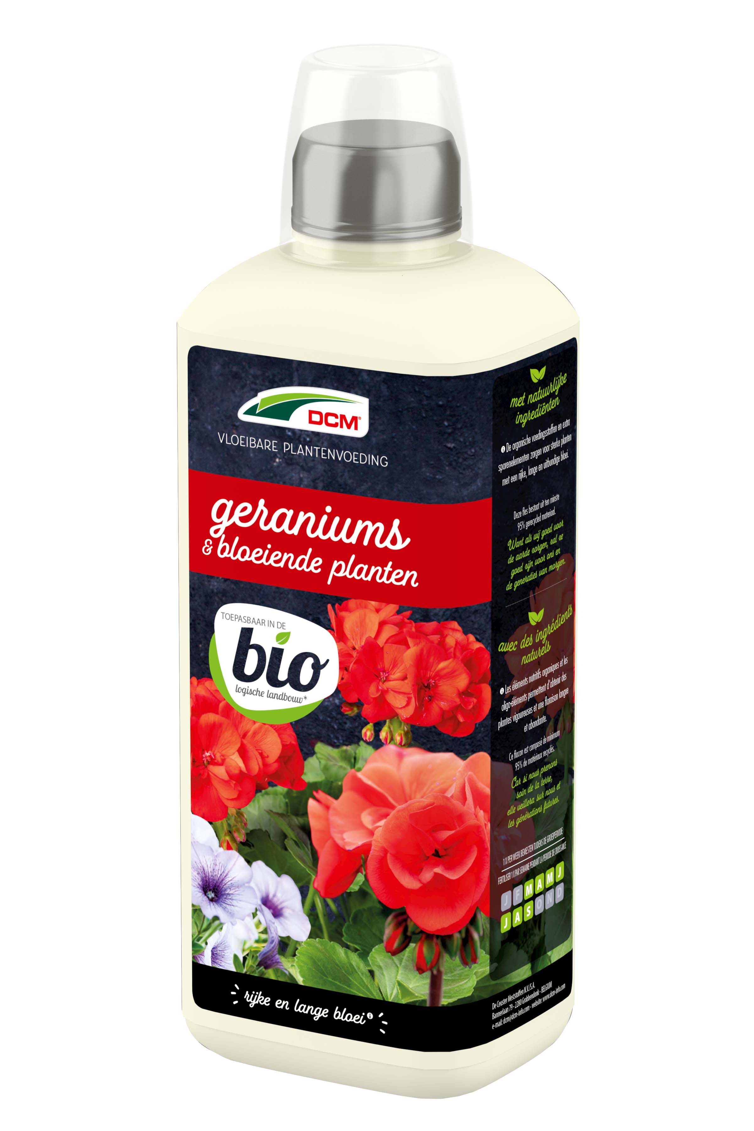 DCM Vloeibare Meststof Geraniums & Bloeiende Planten - Siertuinmeststof - 800 Milliliter