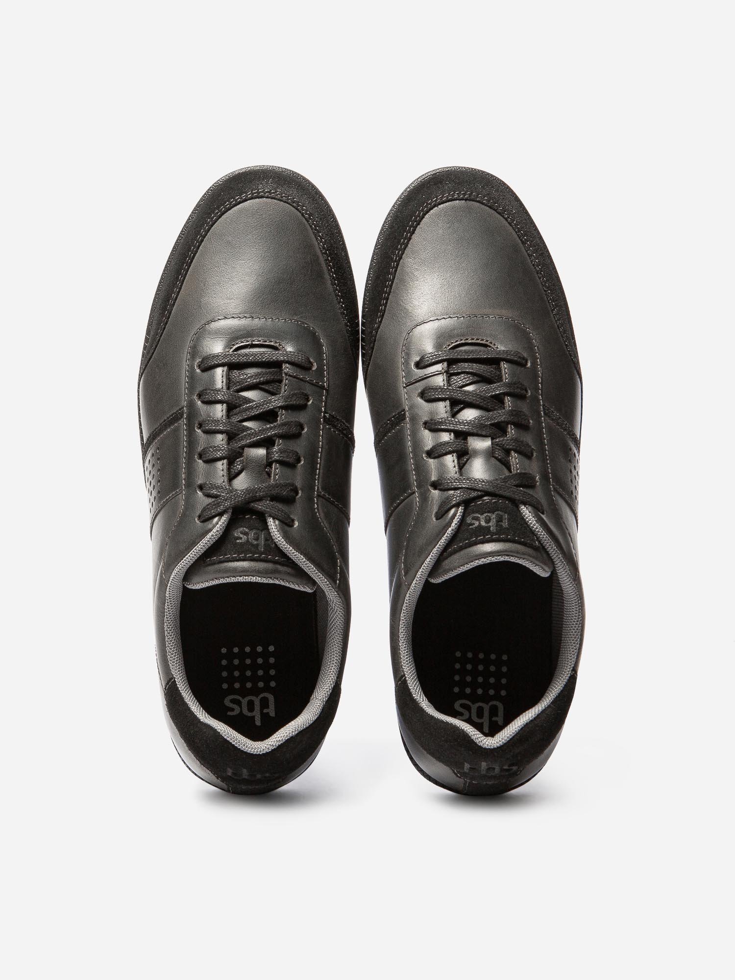 Tennis Homme Casual Cuir Noir