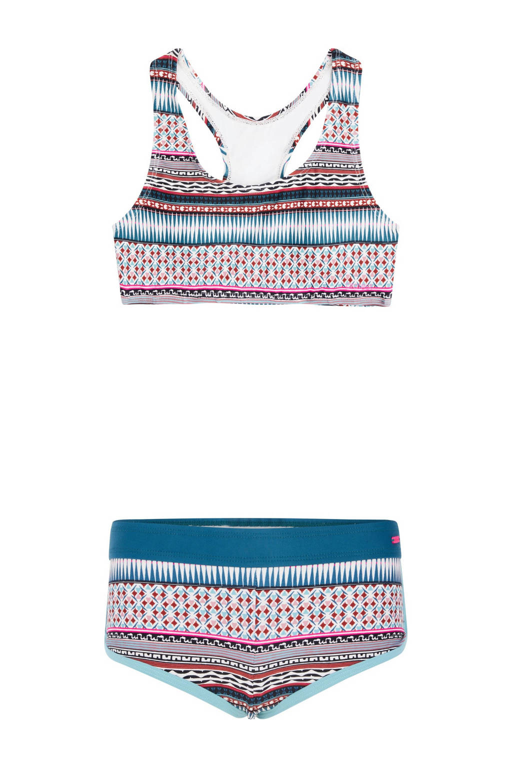 crop bikini PRTMIRROR JR blauw/wit/rood