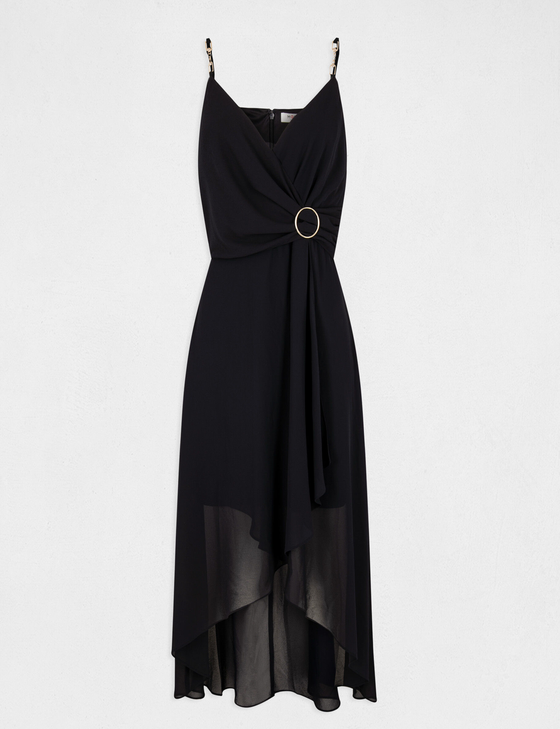 Robe mi-longue à fines bretelles marine femme - marine
