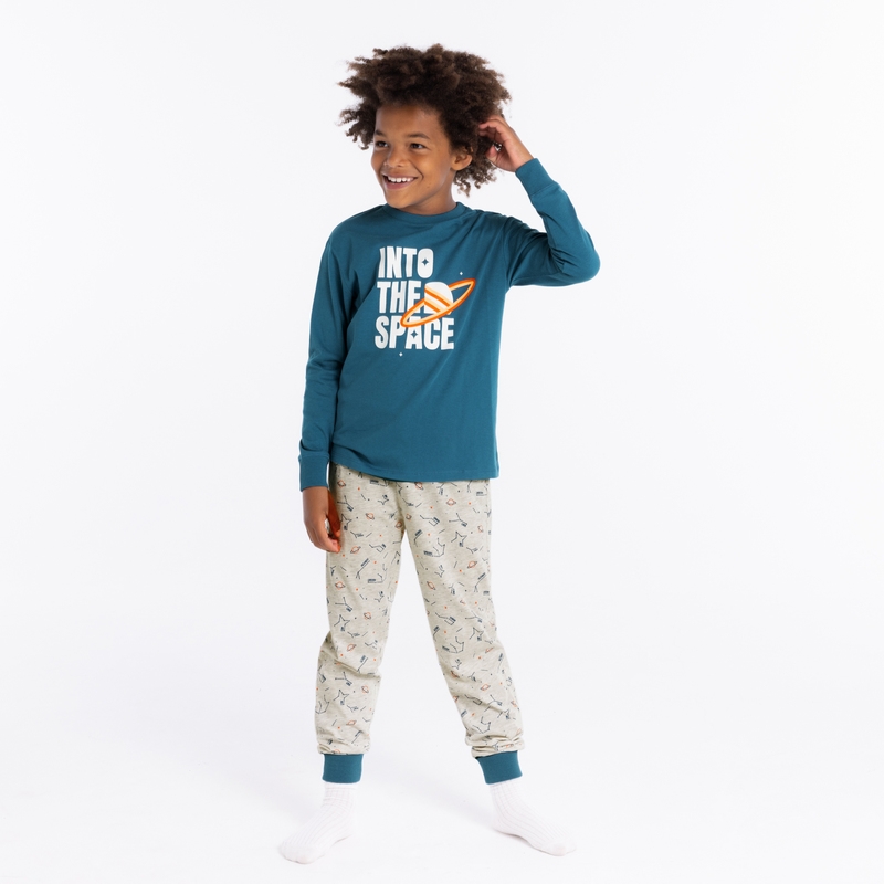 Pyjama 2 pièces en jersey phosphorescent bleu Garçon