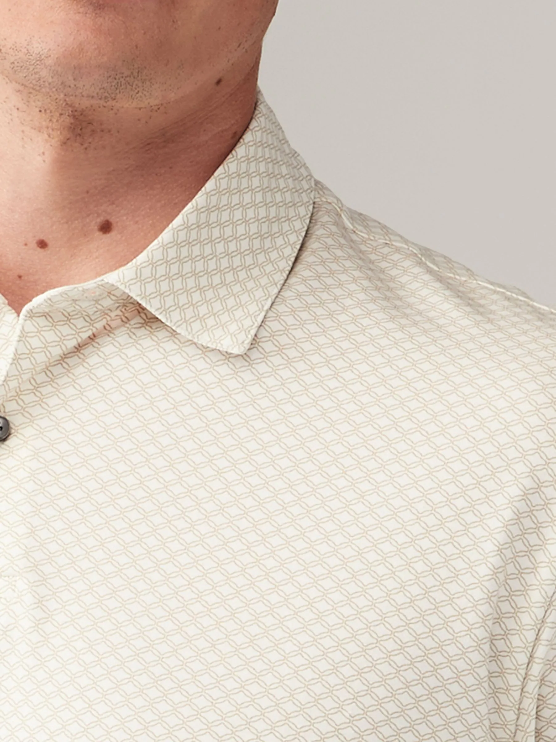 Wit/marineblauw/zwart met goudkleurige geometrische print - Set van 3 jersey poloshirts met korte mouwen