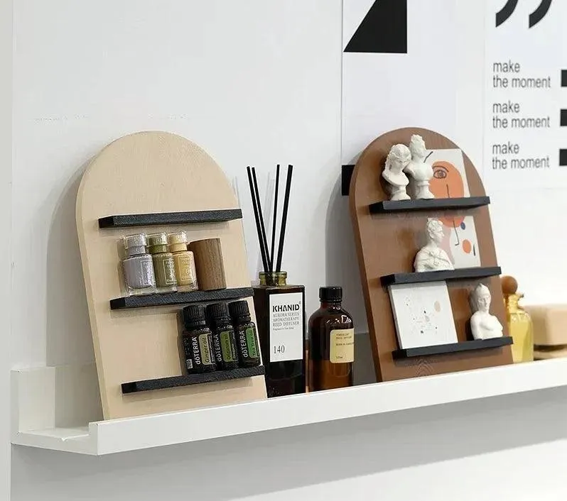 Nordic Vertical Wooden Storage Shelf (Beige  / Brown / Green) | Modern Home Decoration Organizer