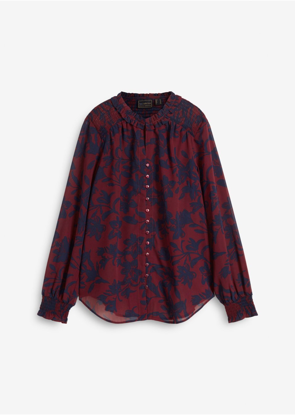 Chemisier en chiffon avec smocks