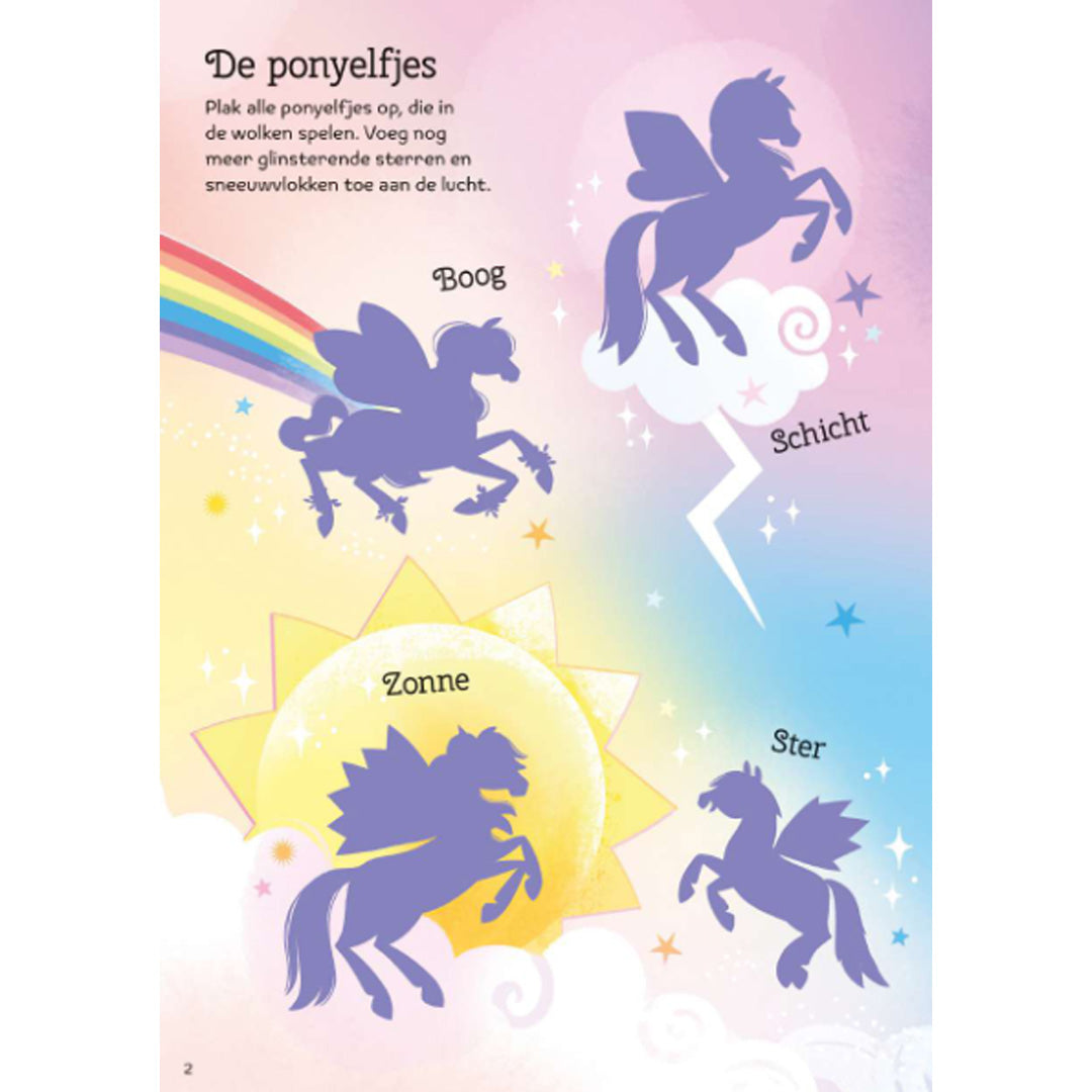 uitgeverij usborne glitter-stickerboek ponyelfjes