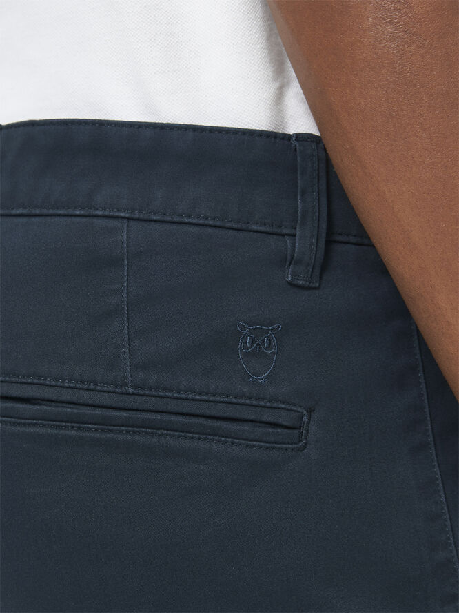 Knowledge Cotton Apparel LUCA slim twill chino pants - GOTS/Vegan Blå