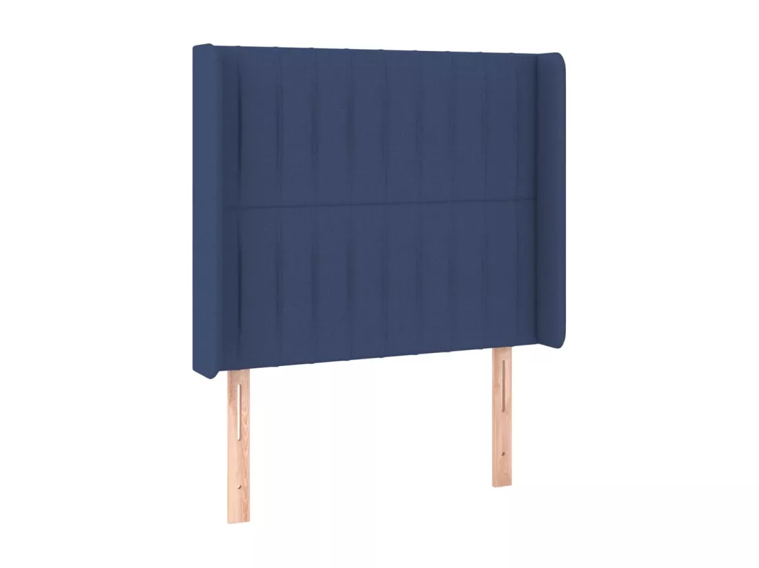 Sommier tapissier avec matelas et LED Bleu 90x190 cm Tissu