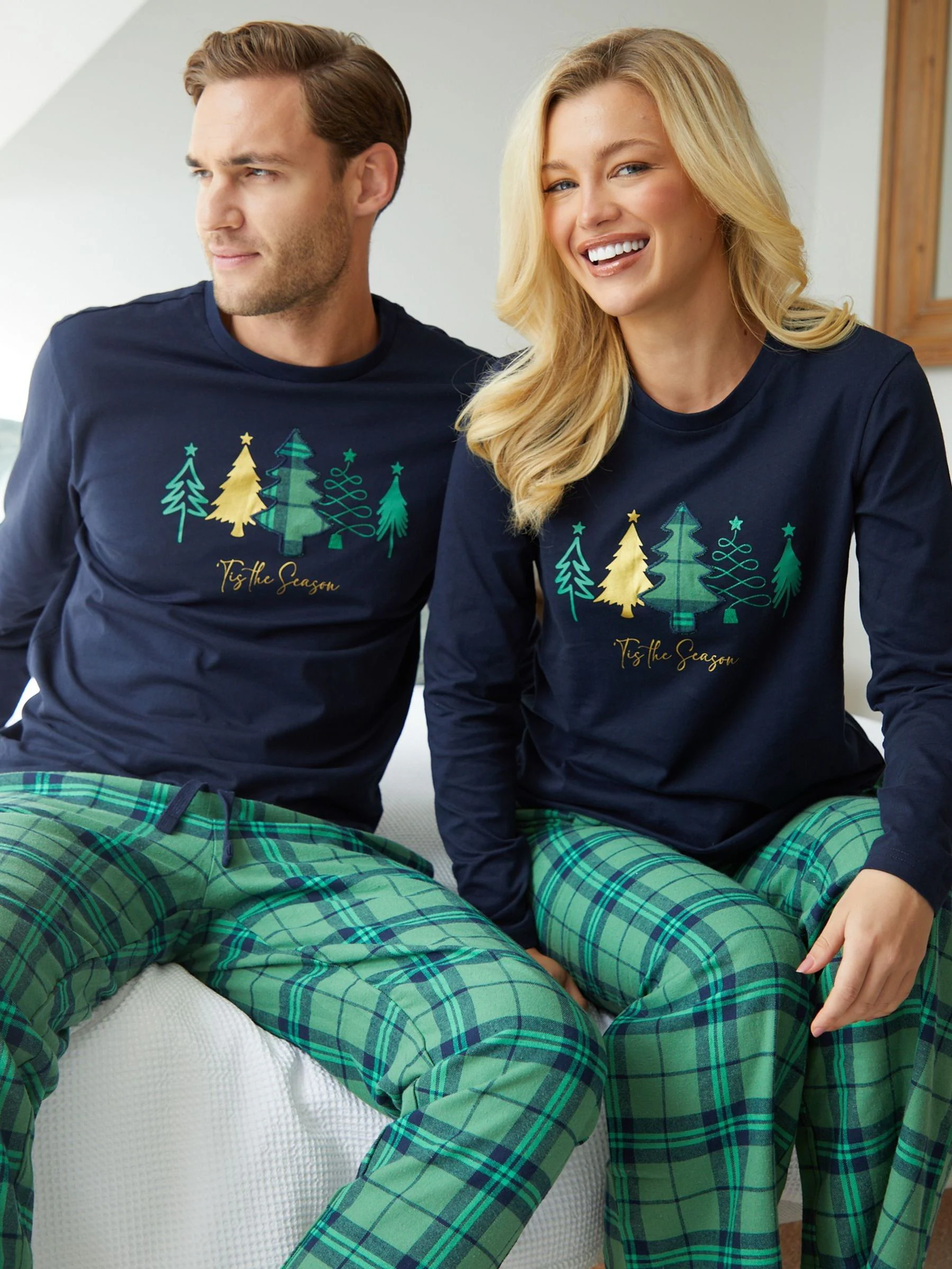 Threadbare lange Pyjama's met Kerstmis Print (2Pieces Set)