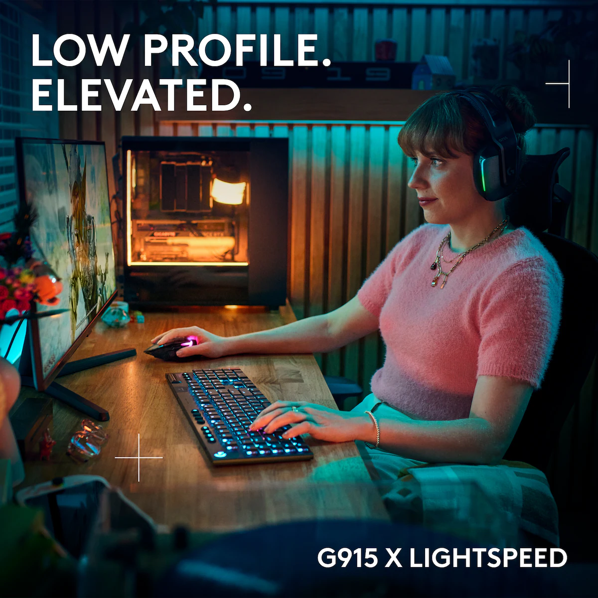 Logitech G915 X Lightspeed Wireless Tactile gamingtastatur (sort)