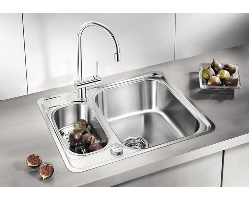 Blanco LANTOS 6-IF spoelbak, 593 x 488 mm, roestvrij staal, geborstelde afwerking, 516676