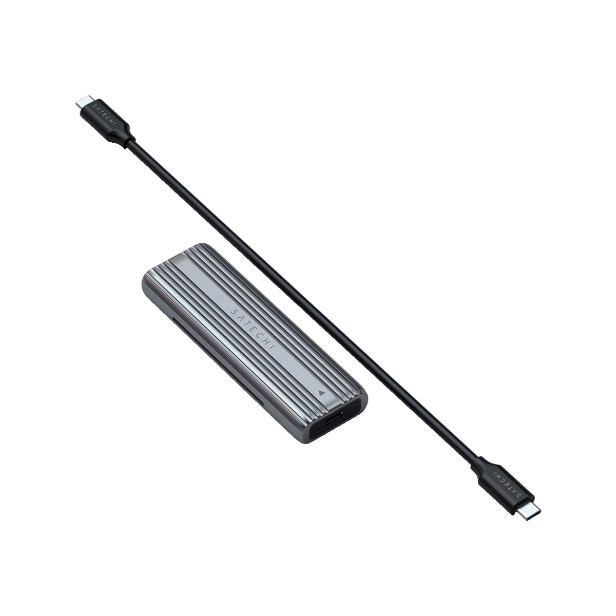 Satechi M.2 NVMe- og SATA SSD-kabinett (grå)