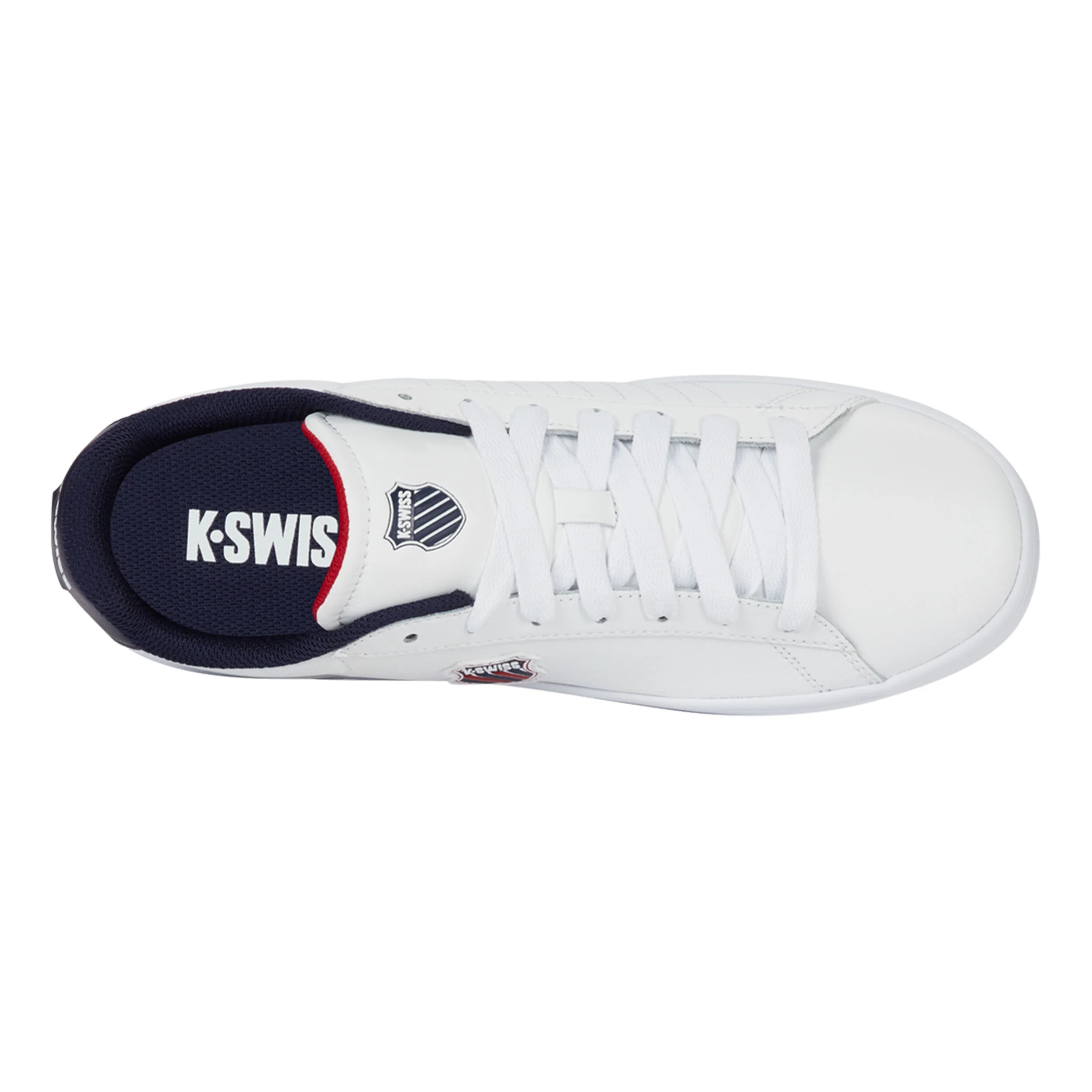 K-Swiss Court Shield II Baskets Hommes - Blanc , Bleu Foncé