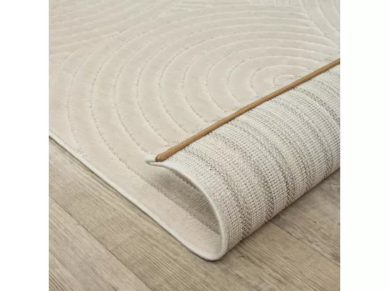 Grand tapis intérieur extérieur 240x340 en relief ARC6EL Beige ton sur ton