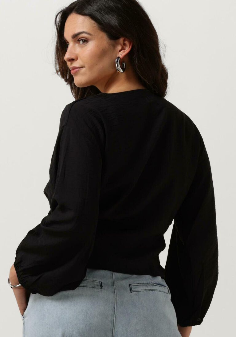 MSCH COPENHAGEN zwarte msch copenhagen blouse mschaudia 3/4 wrap top