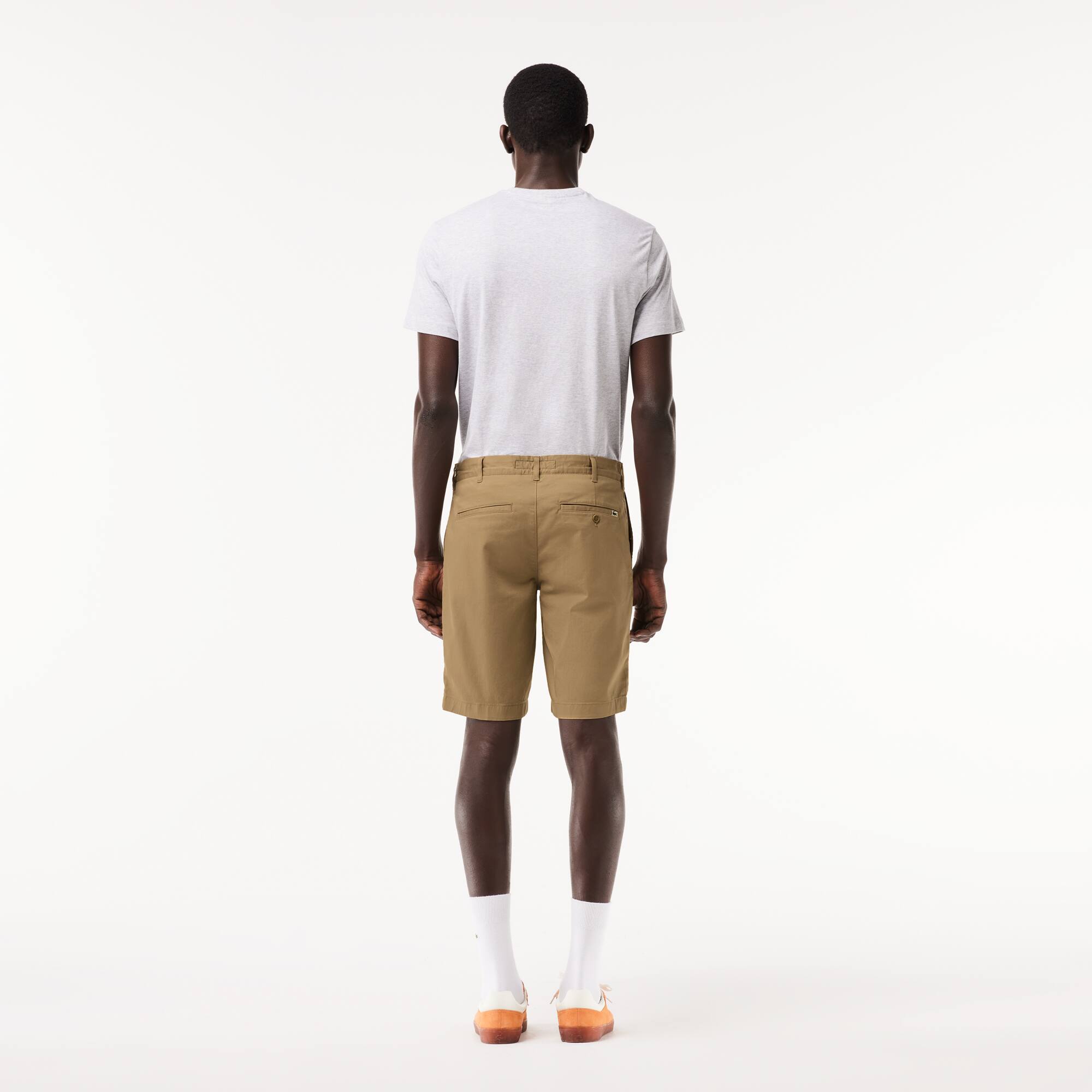 Bermuda slim fit uni en coton stretch Shorts - Beige - Lacoste - Homme