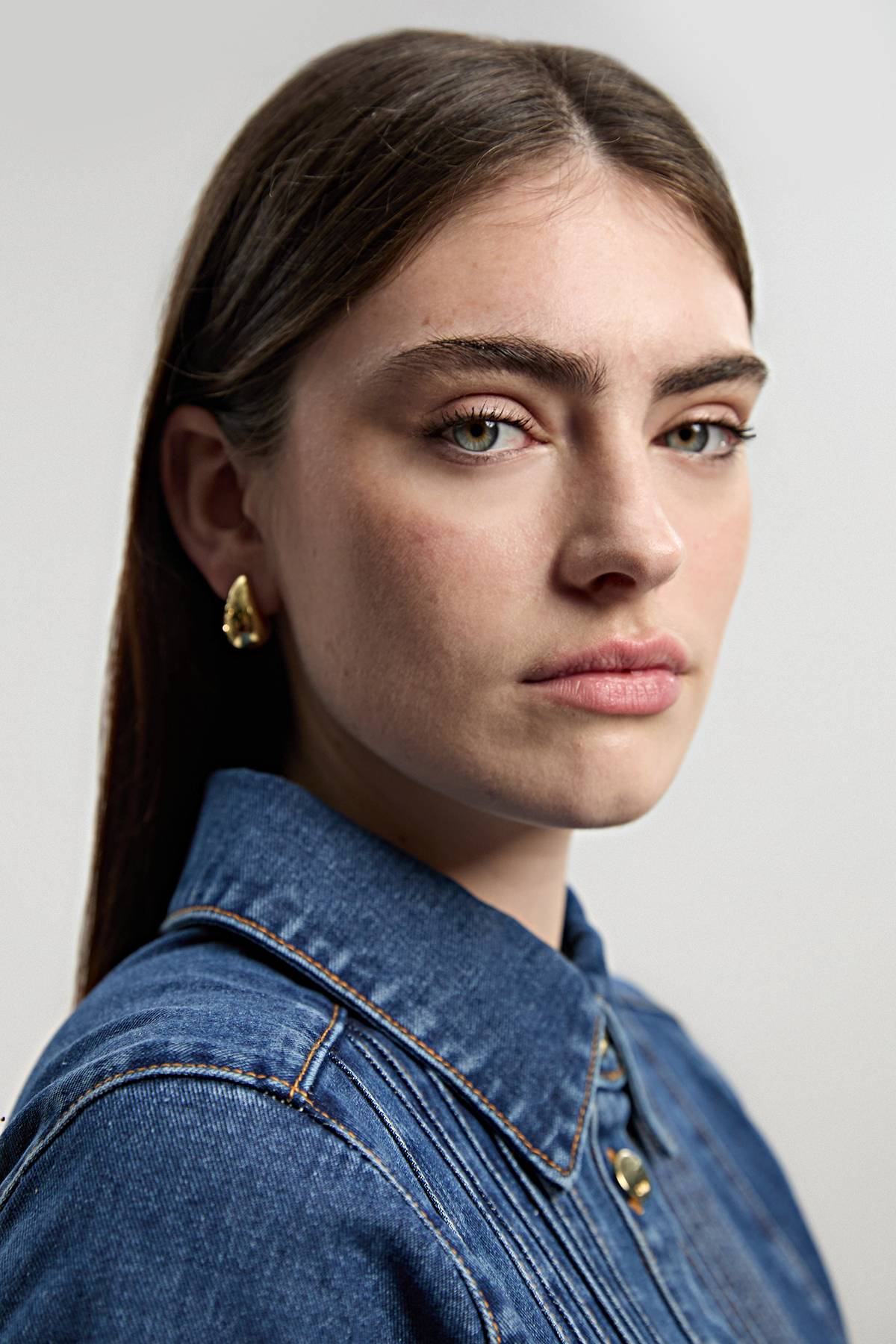 KarenMillen Robe Crayon Midi En Denim Avec Détails De Couture Corset