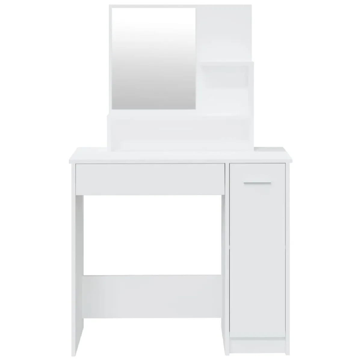 Coiffeuse Helloshop26 avec miroir - 86,5 x 35 x 136 cm - Blanc