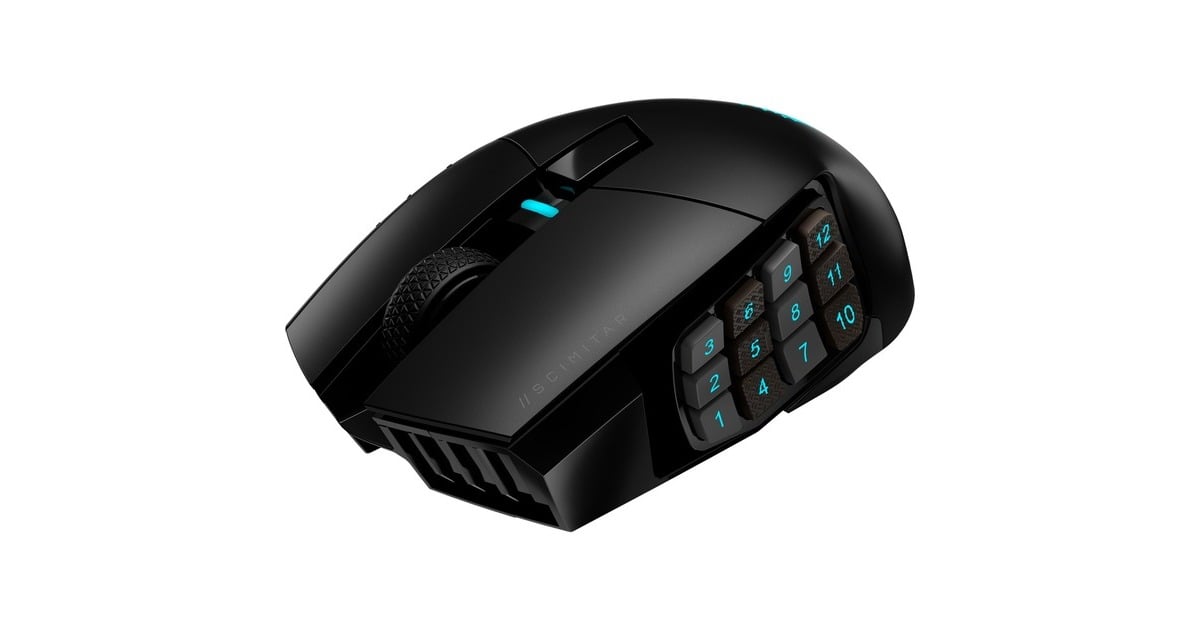 CorsairScimitar Elite Wireless MMO-gamingmuis  (Zwart, 100 - 26.000 dpi, USB 2.0 | 2,4 GHz | Bluetooth | RGB)