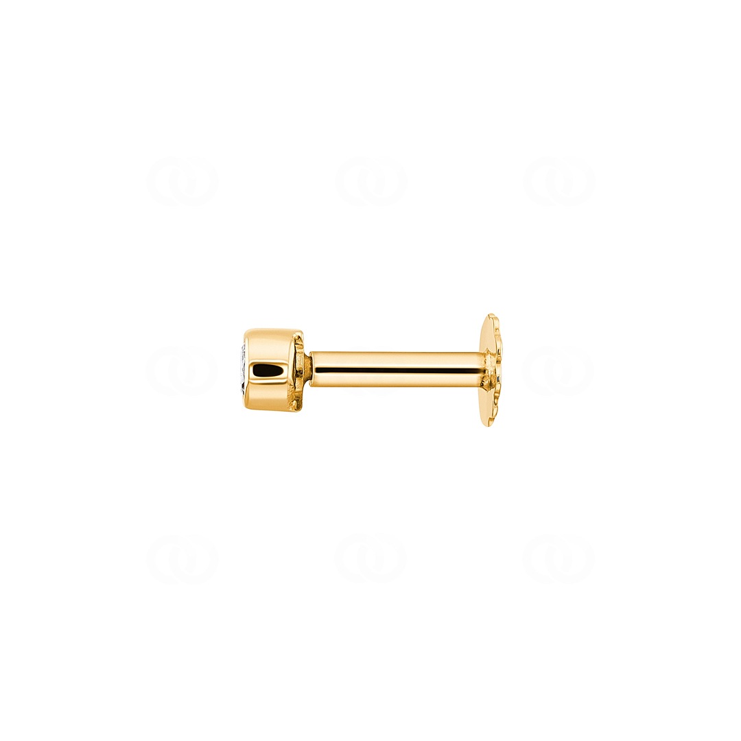 Ohrpiercing 750/18 K Gelbgold mit Zirkonia