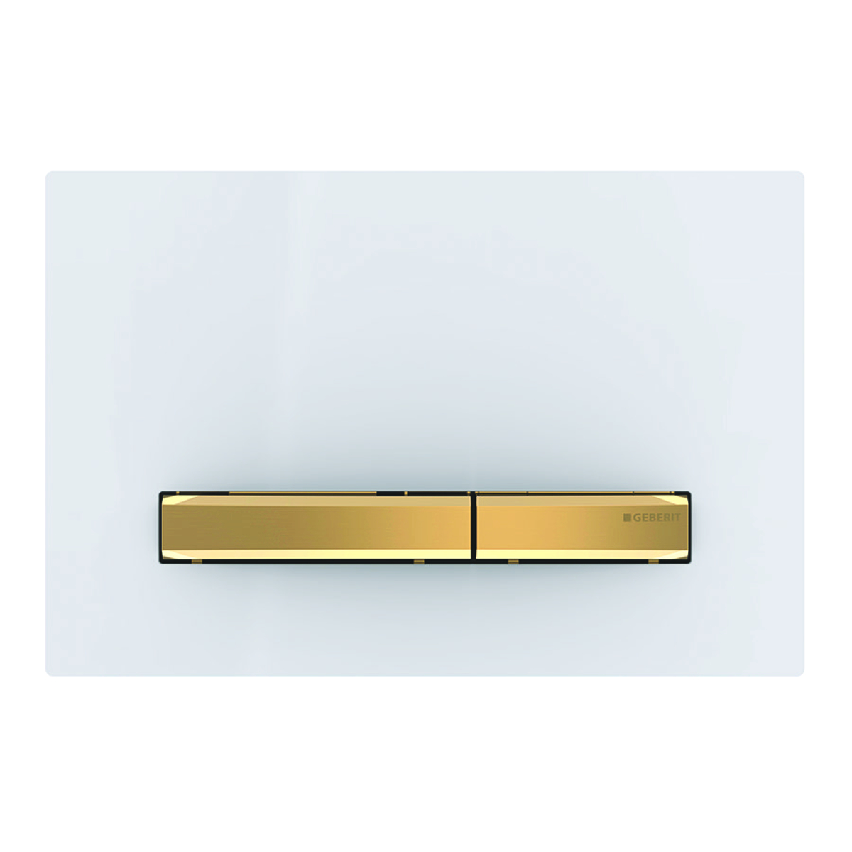 Geberit Sigma 50 Square drukplaat glans wit met gouden knoppen