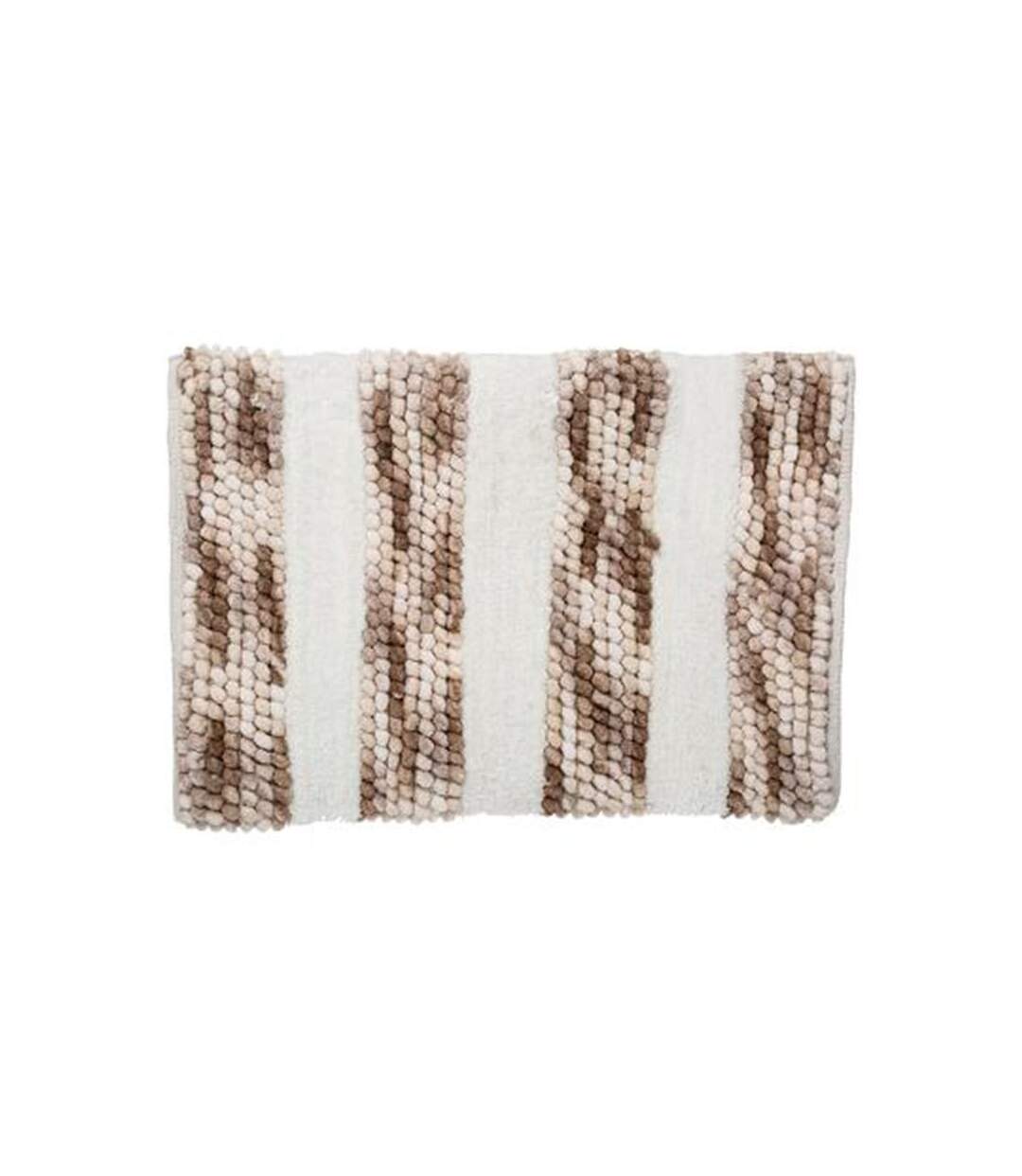 Tapis de Salle de Bain Rayé 50x75cm Taupe