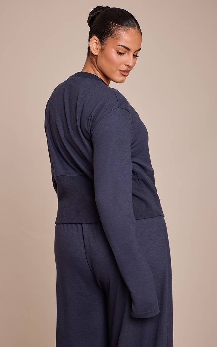 Bleu Marine Ensemble Haut Ultra Doux Plus Basic Co-ord