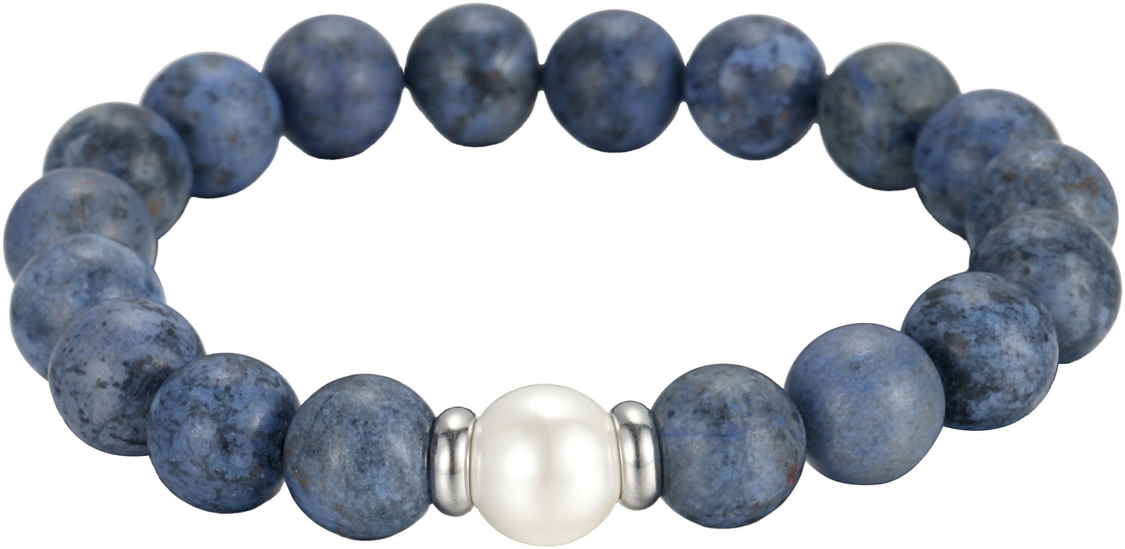 Firetti Armband Set »Multipack Schmuck Geschenk Edelstahl Armschmuck Armkette Edelstein« mit Lavastein, Dumortierit - mit Muschelperle