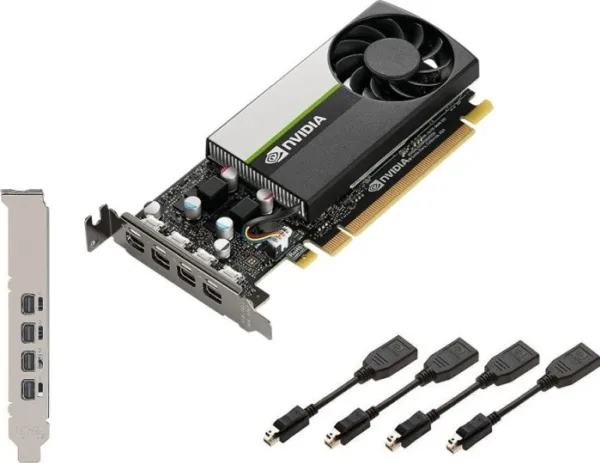 NVIDIA T1000 - Grafikkort - T1000 - 4 GB GDDR6 - PCIe 3.0 x16 lavprofil - 4 x Mini DisplayPort