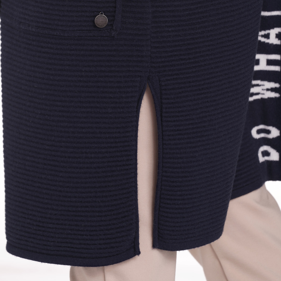 Gina Benotti Damen Strickweste mit Schriftzug dunkelblau
