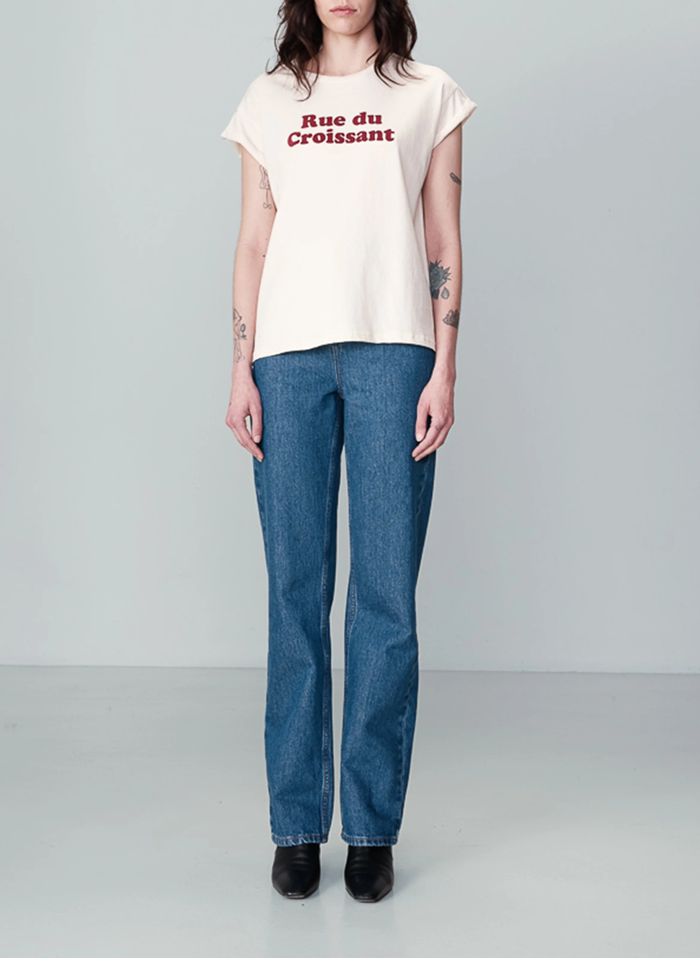NOODLE - Tee-shirt à message imprimé en coton | Beige