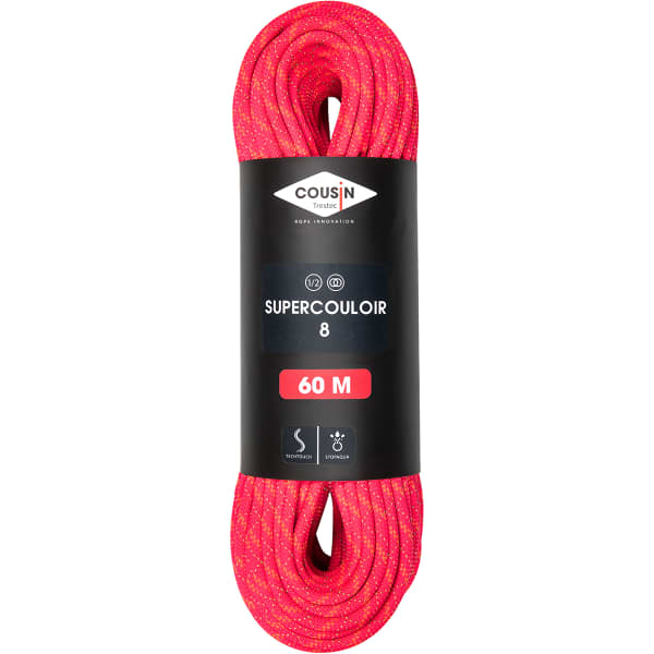 Corde alpinisme COUSIN SUPERCOULOIR 8.0 60M PINK RASPBERRY