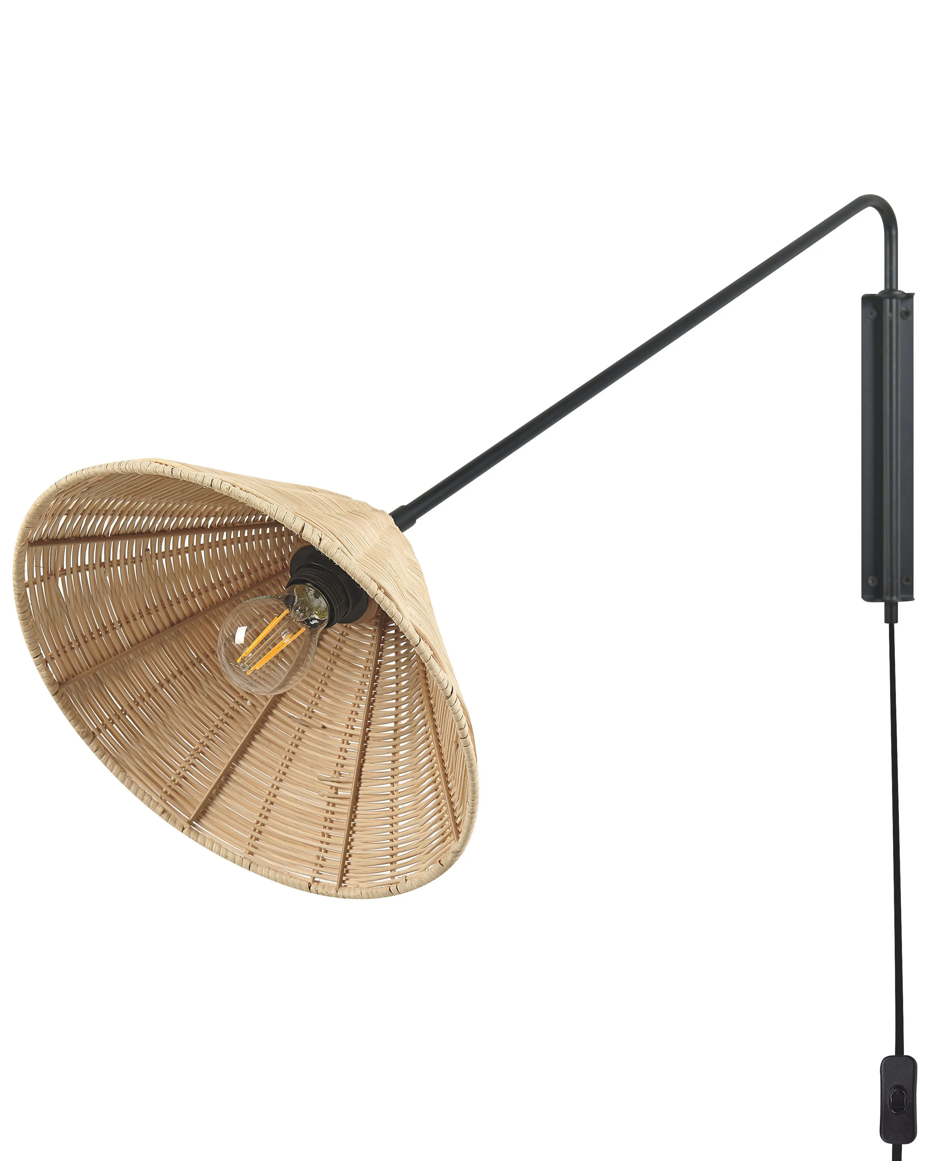 Wandlamp PALENA verstelbaar Rotan Natuurlijk