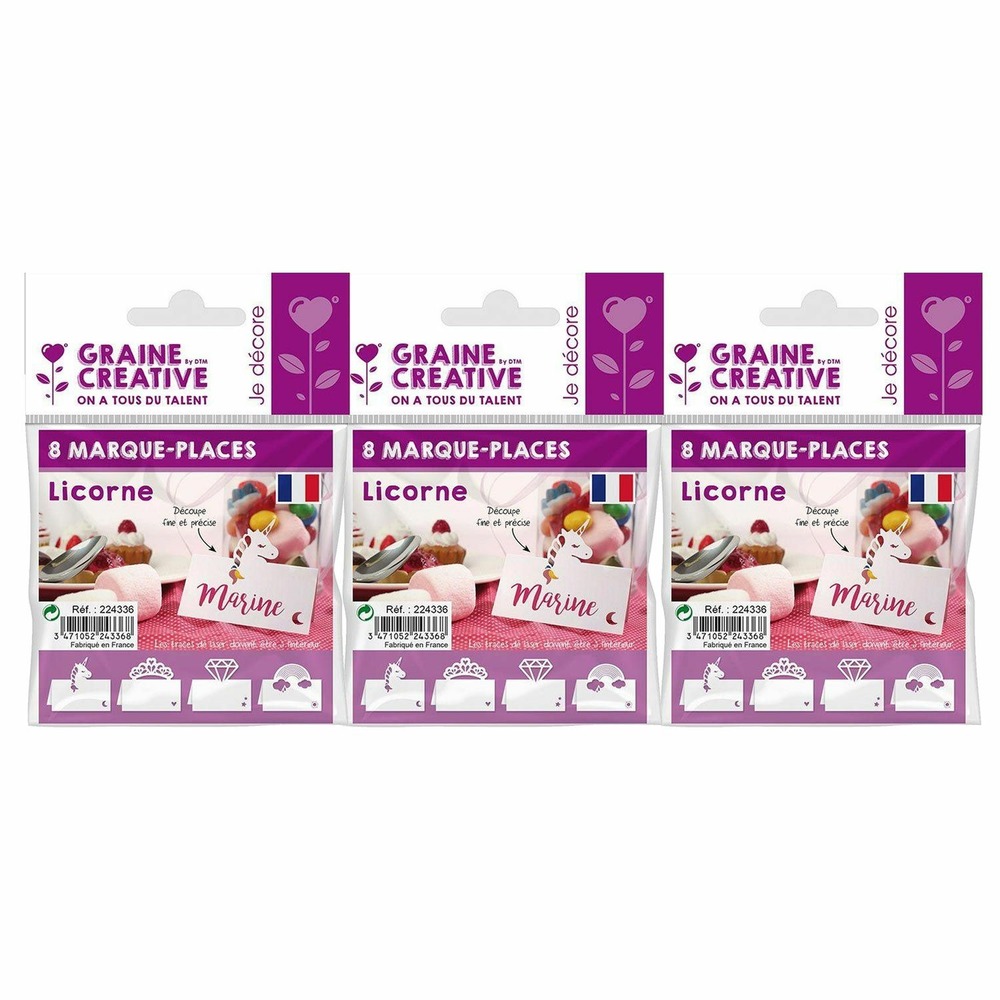 24 marque-places licorne 7 cm