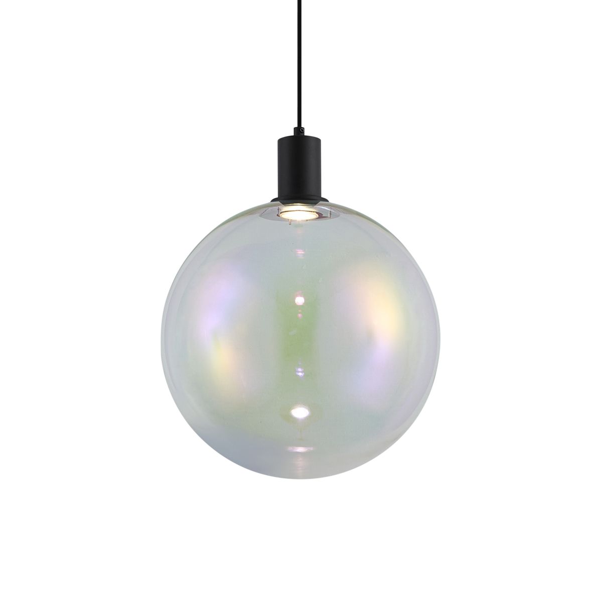 Design hanglamp zwart met regenboog glas 35cm - Mallon