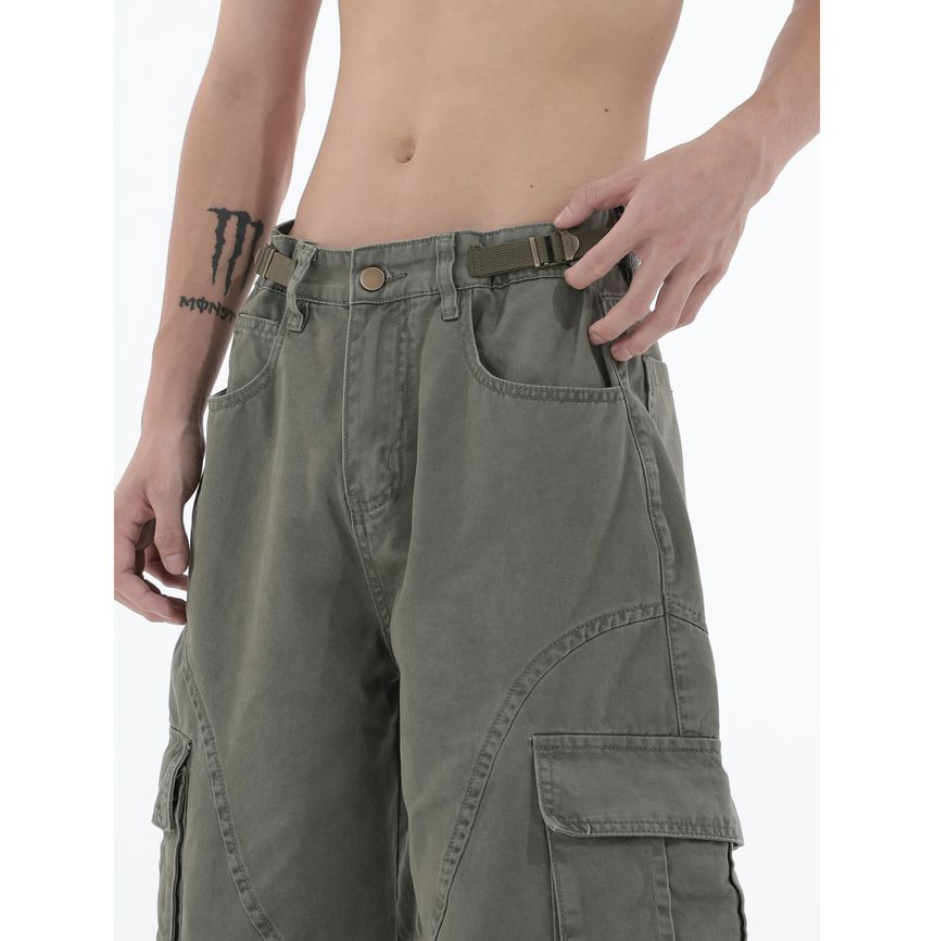 Meiksip - Losse cargojeans met hoge taille