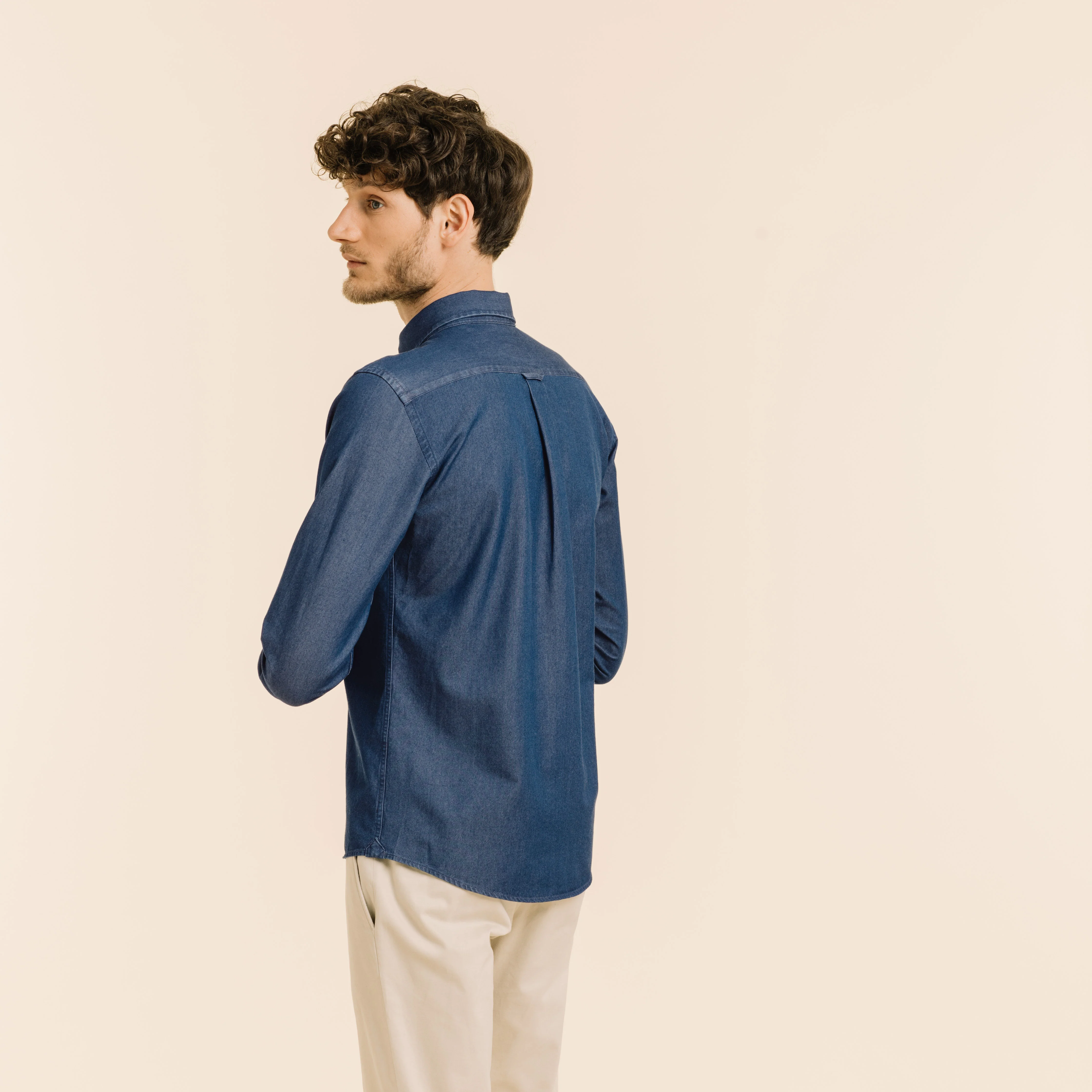 Raw denim shirt