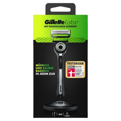 Gillette Labs, Rasierer mit Reinigungs-Element, 1 Handstück 1 Ersatzklinge, TESTSIEGER VON GILLETTE BEI STIFTUNG WARENTEST