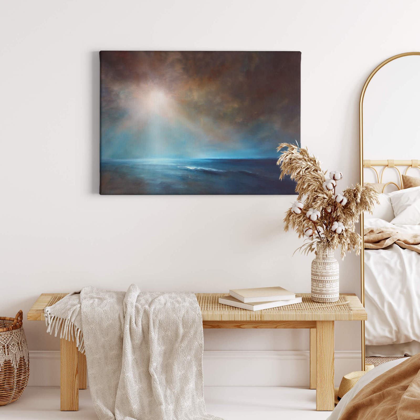 Leinwandbild STILLE - blau - 70x50 cm
