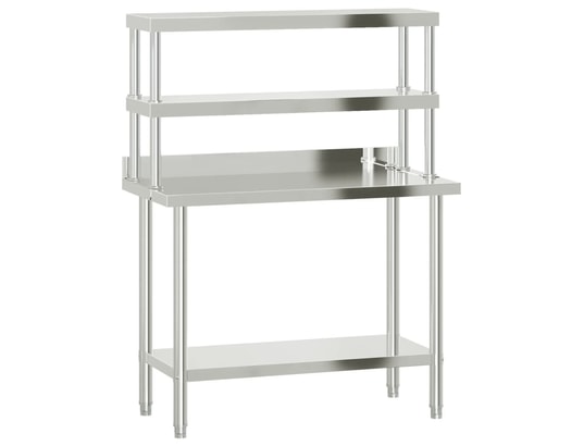 VIDAXL - Mobilier de cuisine Table de travail de cuisine avec étagère 110x55x150 cm inox