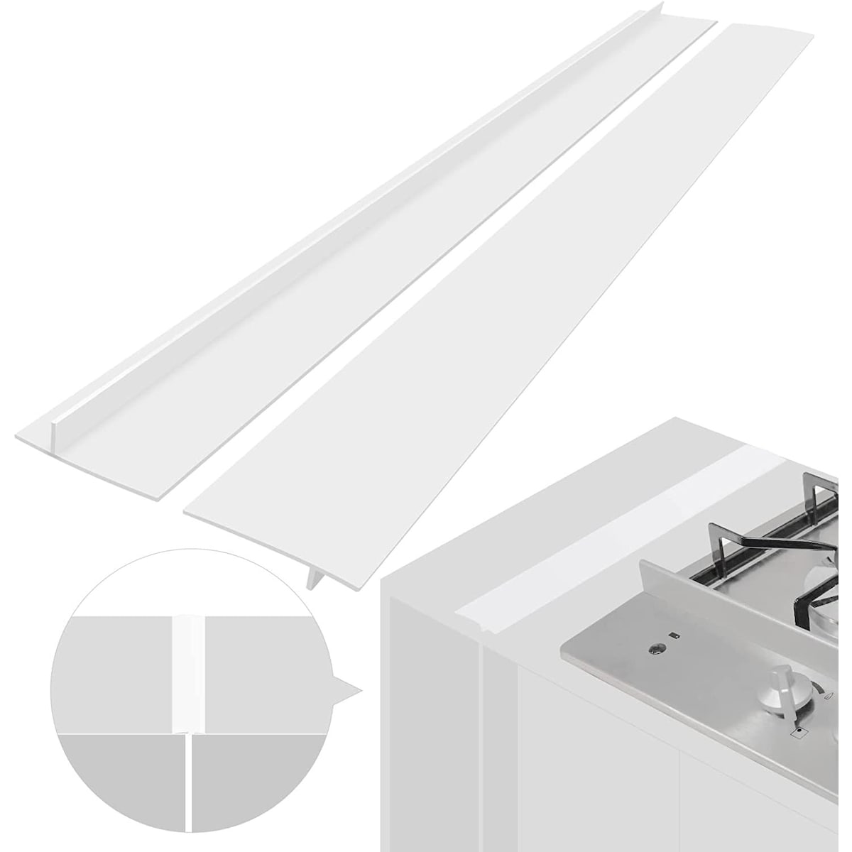 Tetningslist for komfyr, 61,5 cm, 2-pakning Hvit