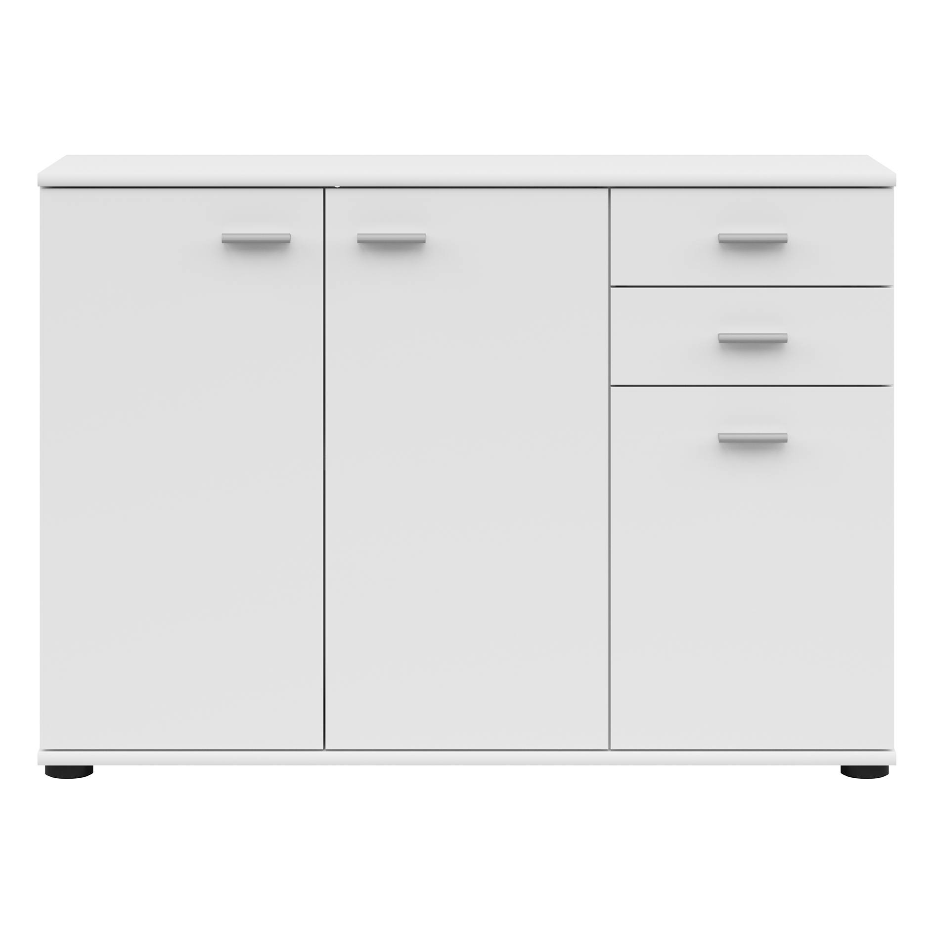 Kommode - weiß matt - 3 Türen - 106 cm breit