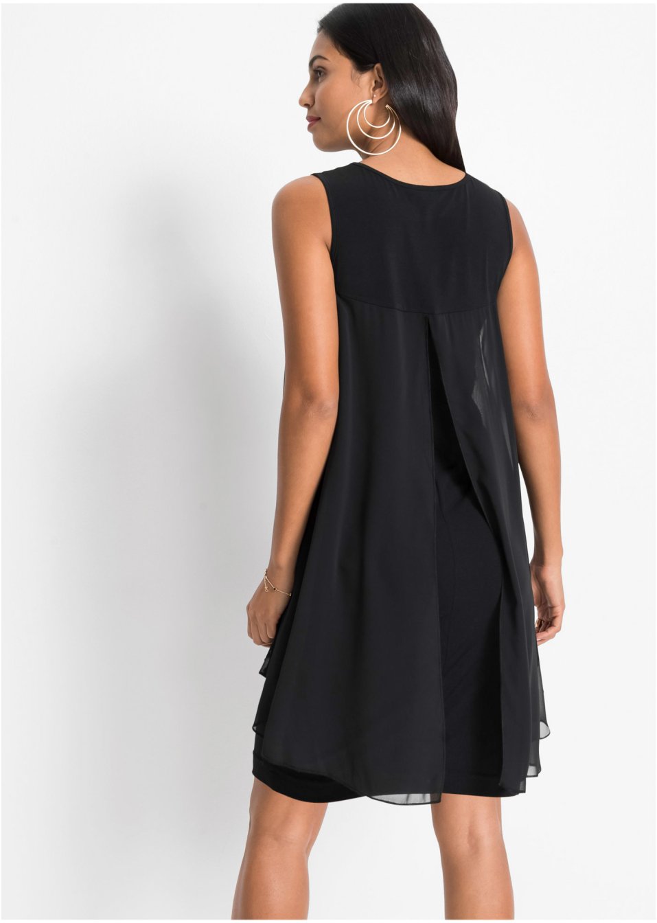 Robe en jersey et chiffon