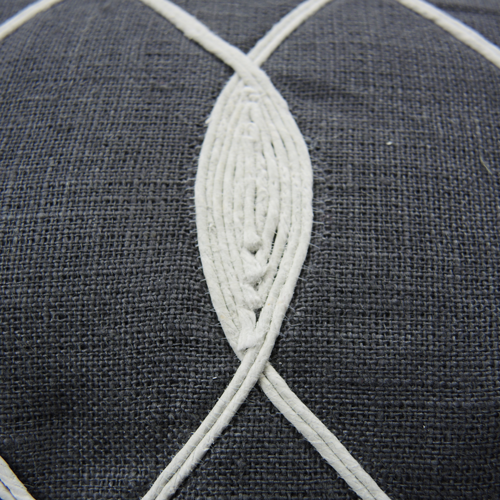 Kussen Entwined linnen charcoal